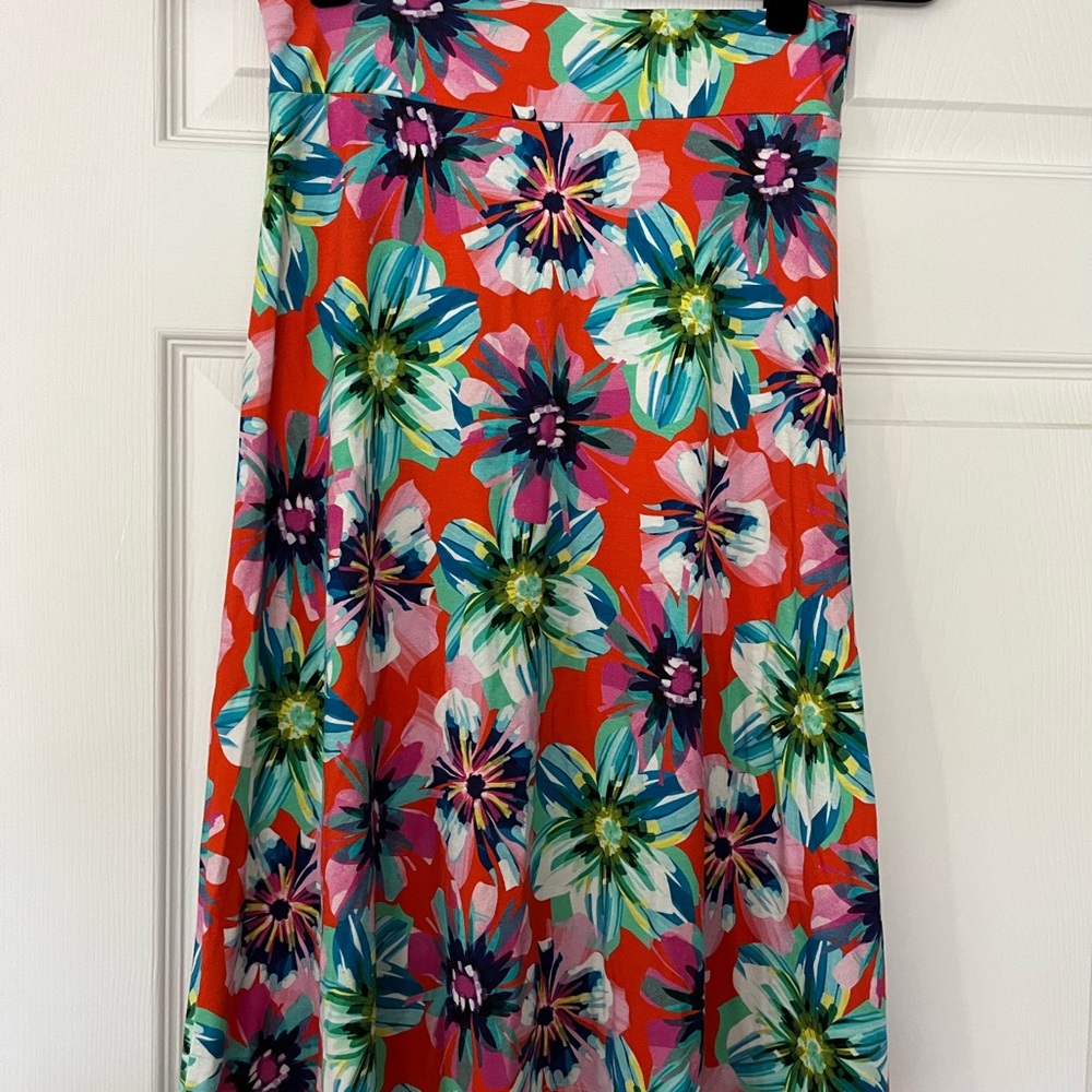 Salaam clothing Knit Flappy skirt A Line size small gorgeous print